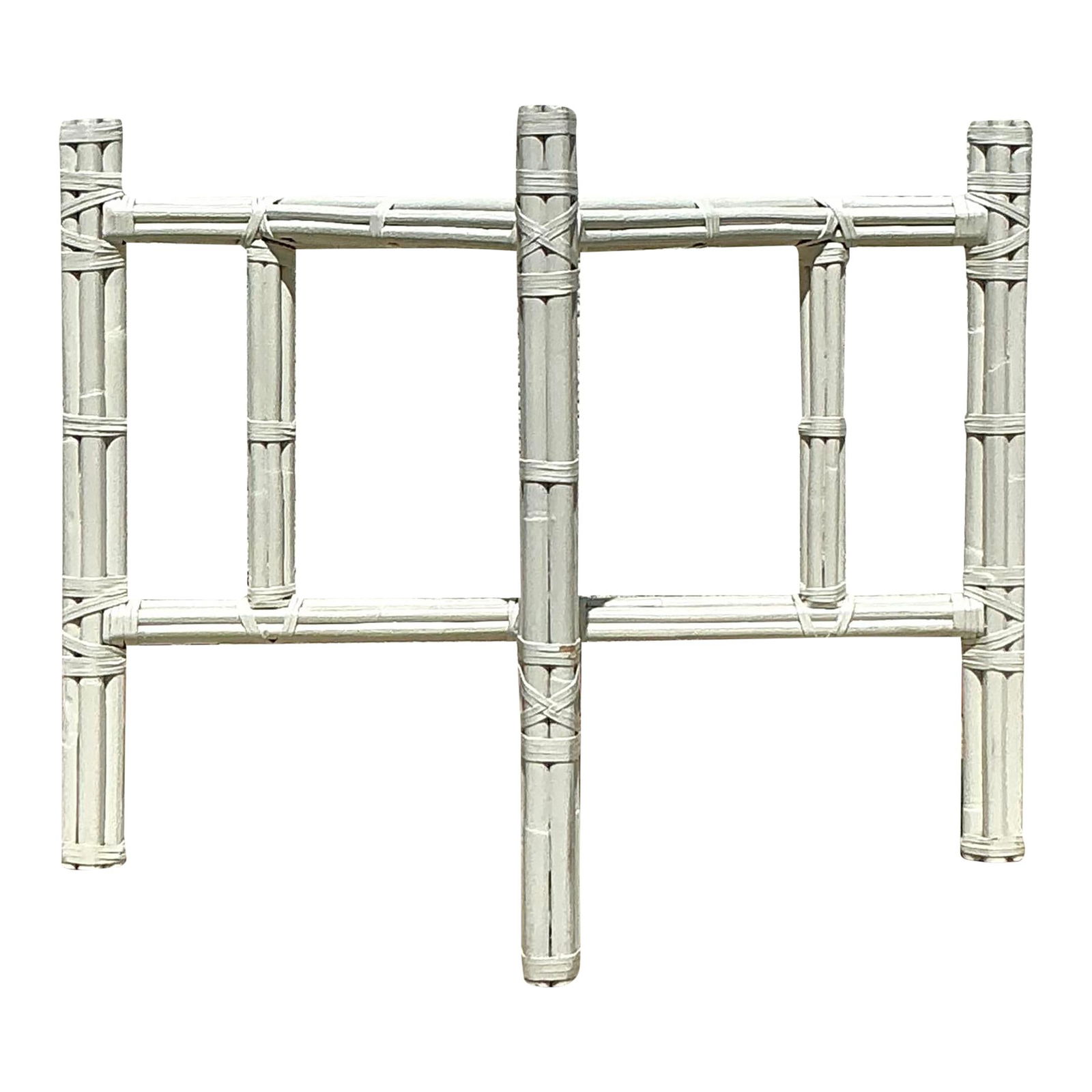 Vintage Rattan Dining Table Pedestal After McGuire Coastal Charm (1 of 5)