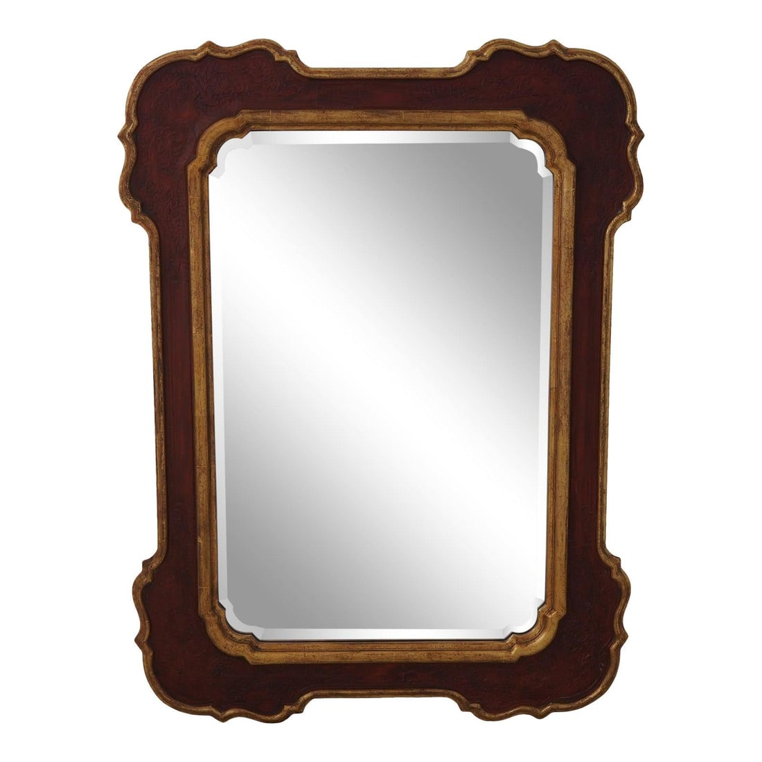 Vintage Gold Leaf Scalloped Decorative Mirror with Carved Frame (1 of 10)