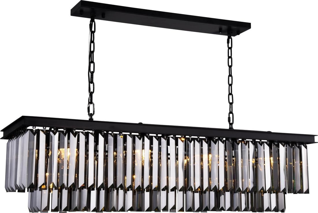 Sydney Pendant Light by Elegant Lighting Matte Black Crystal UL Listed (1 of 1)