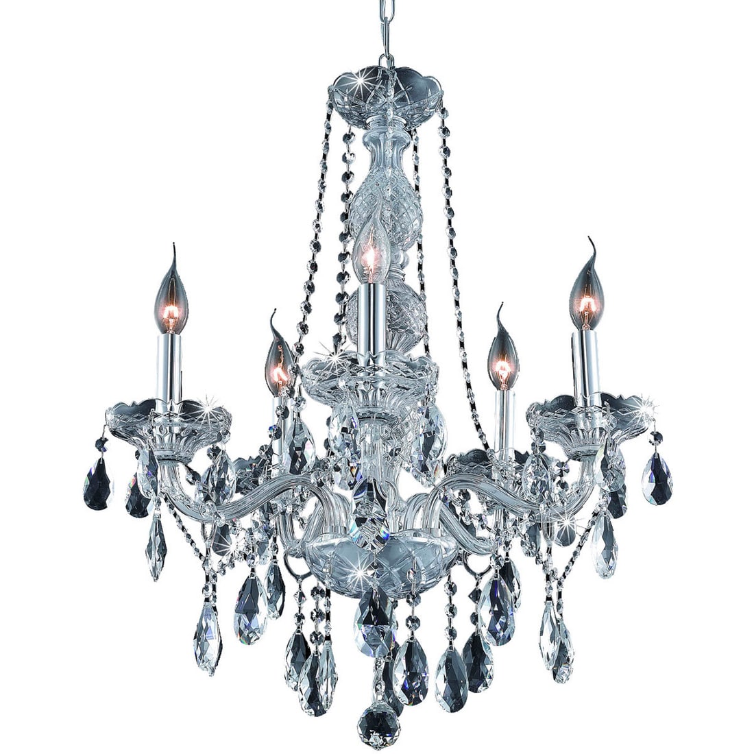 Verona Chrome Crystal 5-Light Venetian Style Chandelier for Dining Room Ceiling (1 of 2)