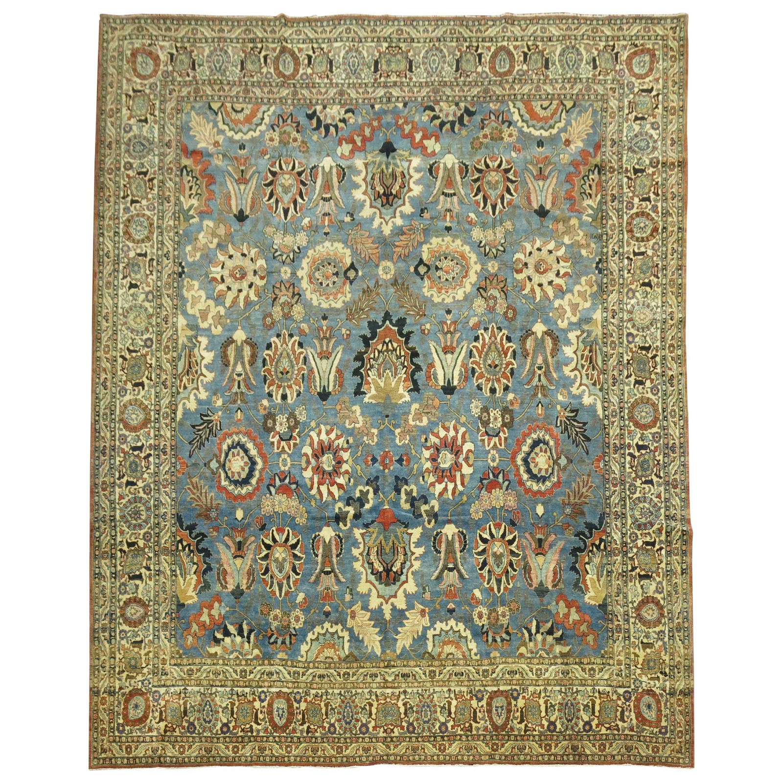 Antique Persian Tabriz Carpet Hand-Woven Wool Circa 1900 127 x 152 in (1 of 11)