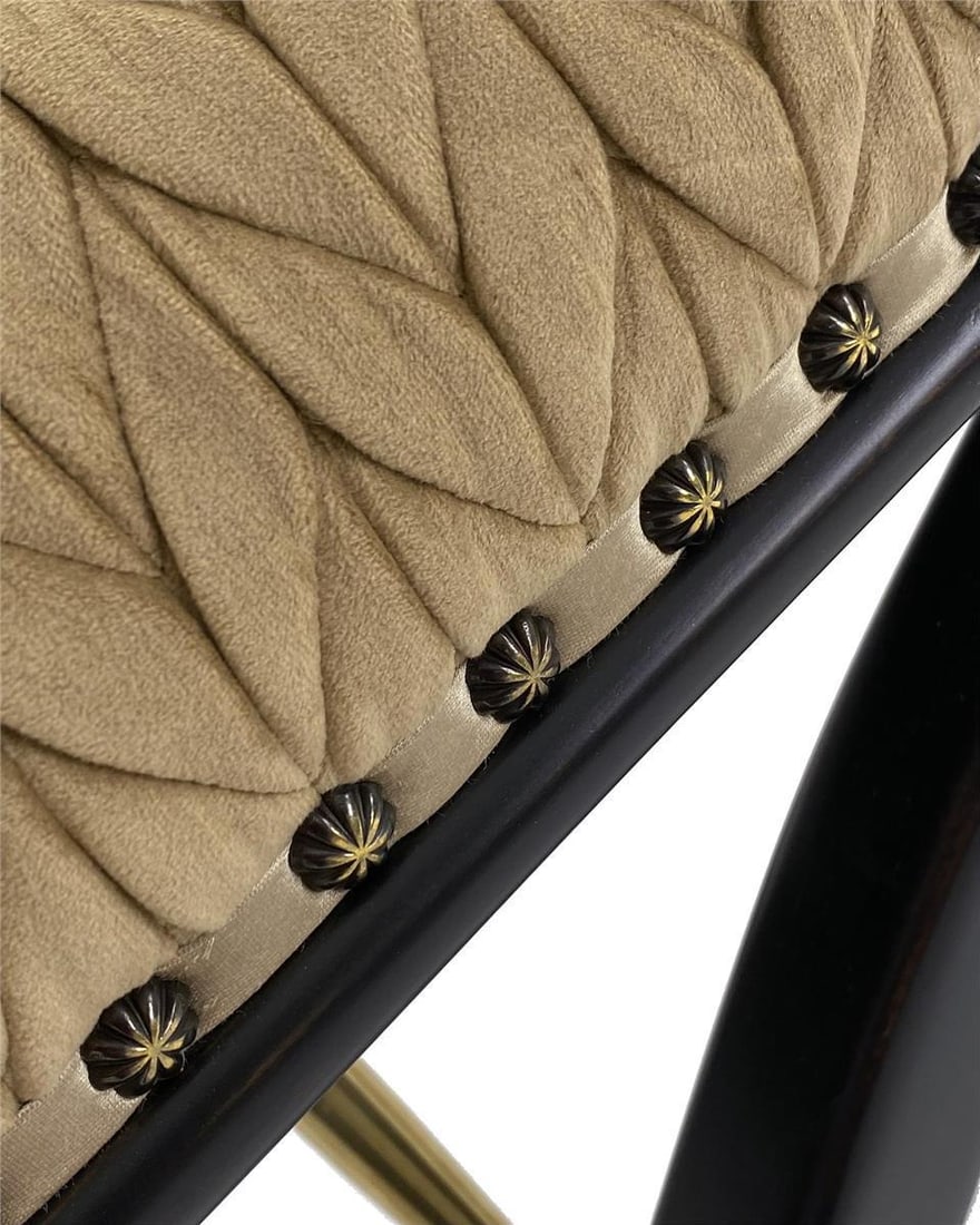 John-Richard Josephine Regency Bench with Chevron Upholstery: John-Richard Josephine Regency Bench with Chevron Upholstery Introducing the Josephine Regency Bench, a stunning piece that combines vintage charm with modern comfort. This bench features a unique che