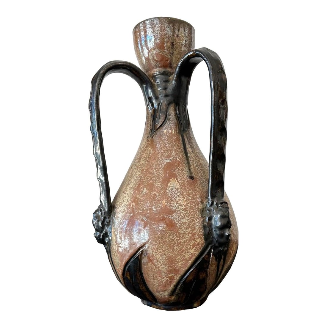 Sylvain Subblet Handcrafted Studio Pottery Vase Signed Late 20th Century Boho Style (1 of 6)