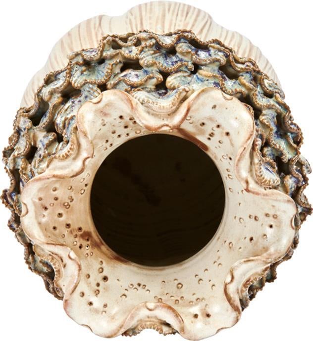 Handmade Large Cream White Ceramic Flower Vase 13.5" (1 of 3)