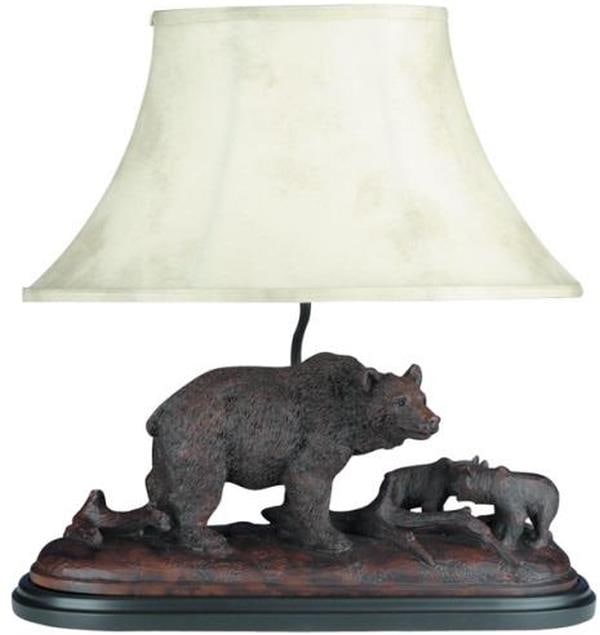 Lodge Style Bear and Cubs Resin Table Lamp 20H 19W 12D (1 of 1)