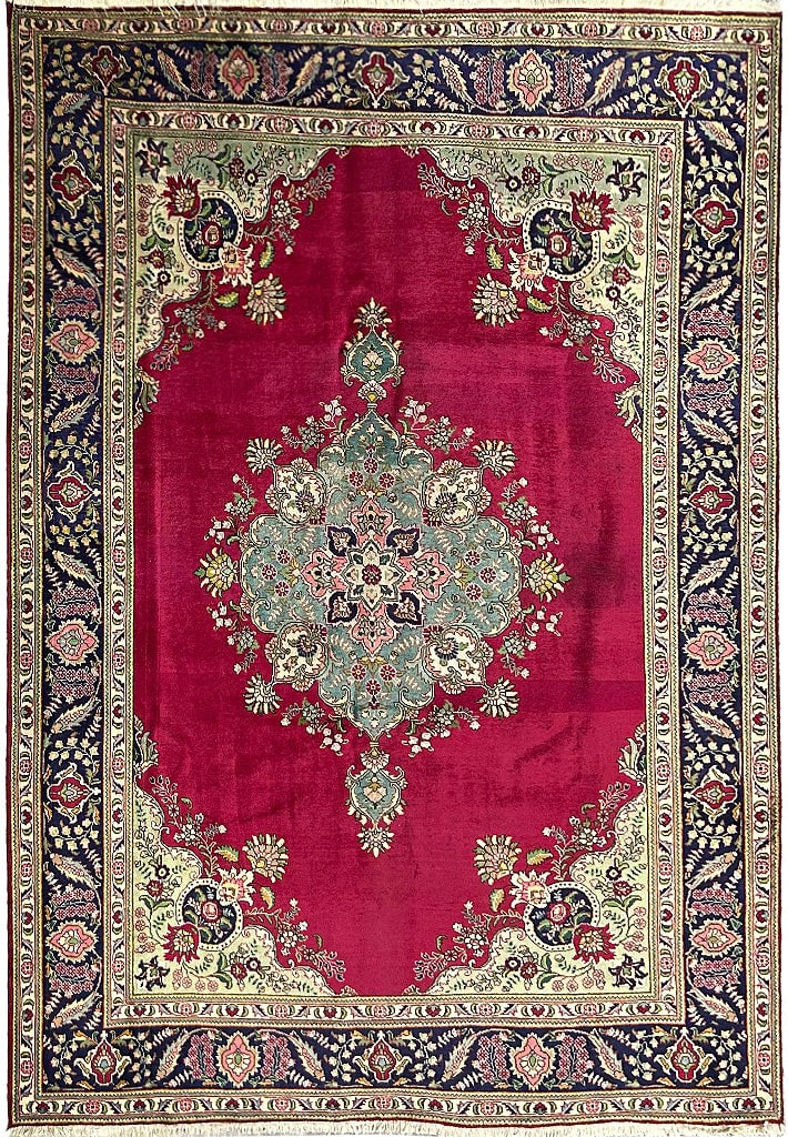 Elegant Classic Persian Tabriz Rug 6.8 x 9.10 Roby Red: Elegant Classic Persian Tabriz Rug 6.8 x 9.10 Roby Red Free continental US Shipping Introducing an elegant 6.8 x 9.10 Classic Persian Tabriz rug in a stunning Roby Red color. This exquisite rug featur