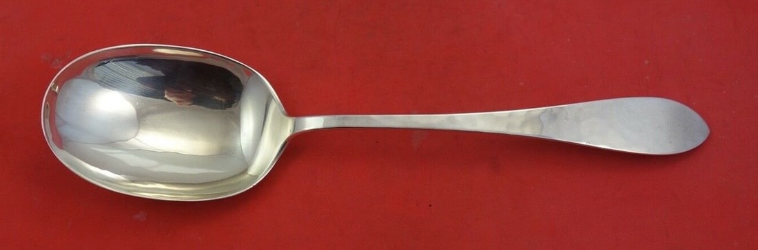 Porter Blanchard Sterling Silver Serving Spoon 10 1/8 Pointed Pattern (1 of 2)