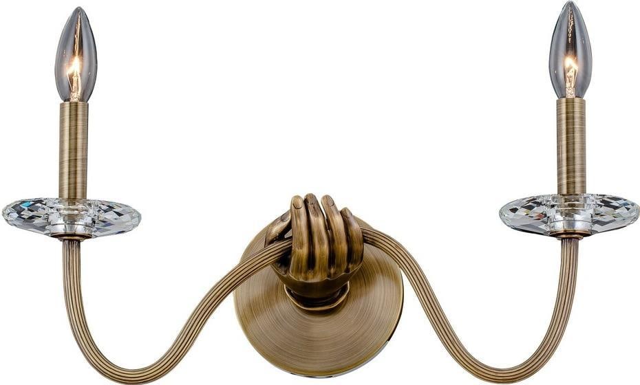 Kalco Venus Wall Sconce Historic Brass 2-Light Dimmable Indoor (1 of 1)