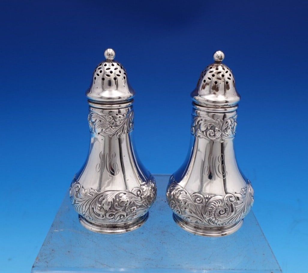 Gorham Saint Cloud Sterling Silver Salt Pepper Shakers 2-Piece Set: Gorham Saint Cloud Sterling Silver Salt Pepper Shakers 2-Piece Set This exquisite pair of salt and pepper shakers is crafted from sterling silver and features the elegant Saint Cloud pattern by Gorham