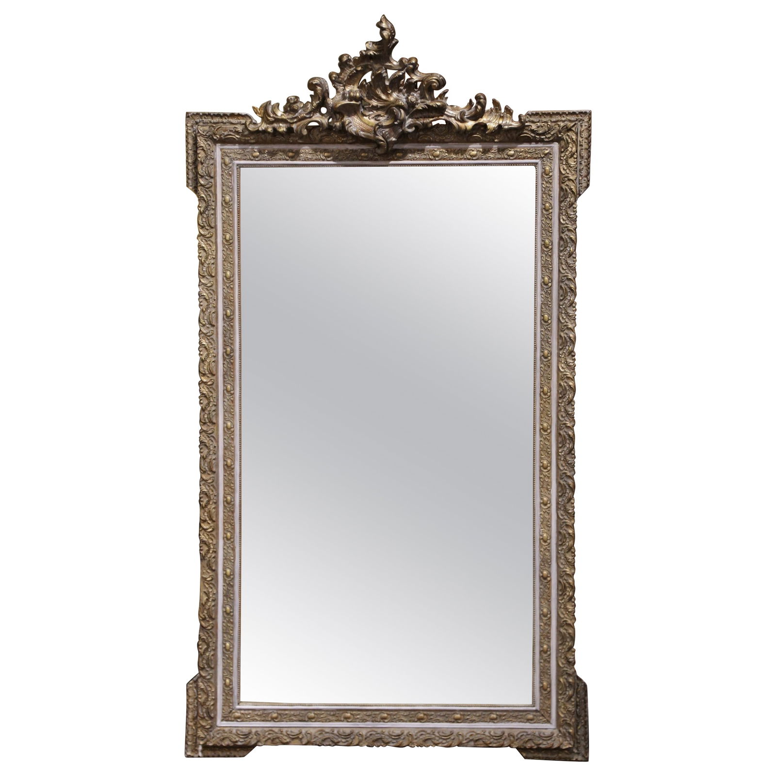 19th Century French Louis XV Gilded Mirror with Foliate Shell Motif (1 of 7)