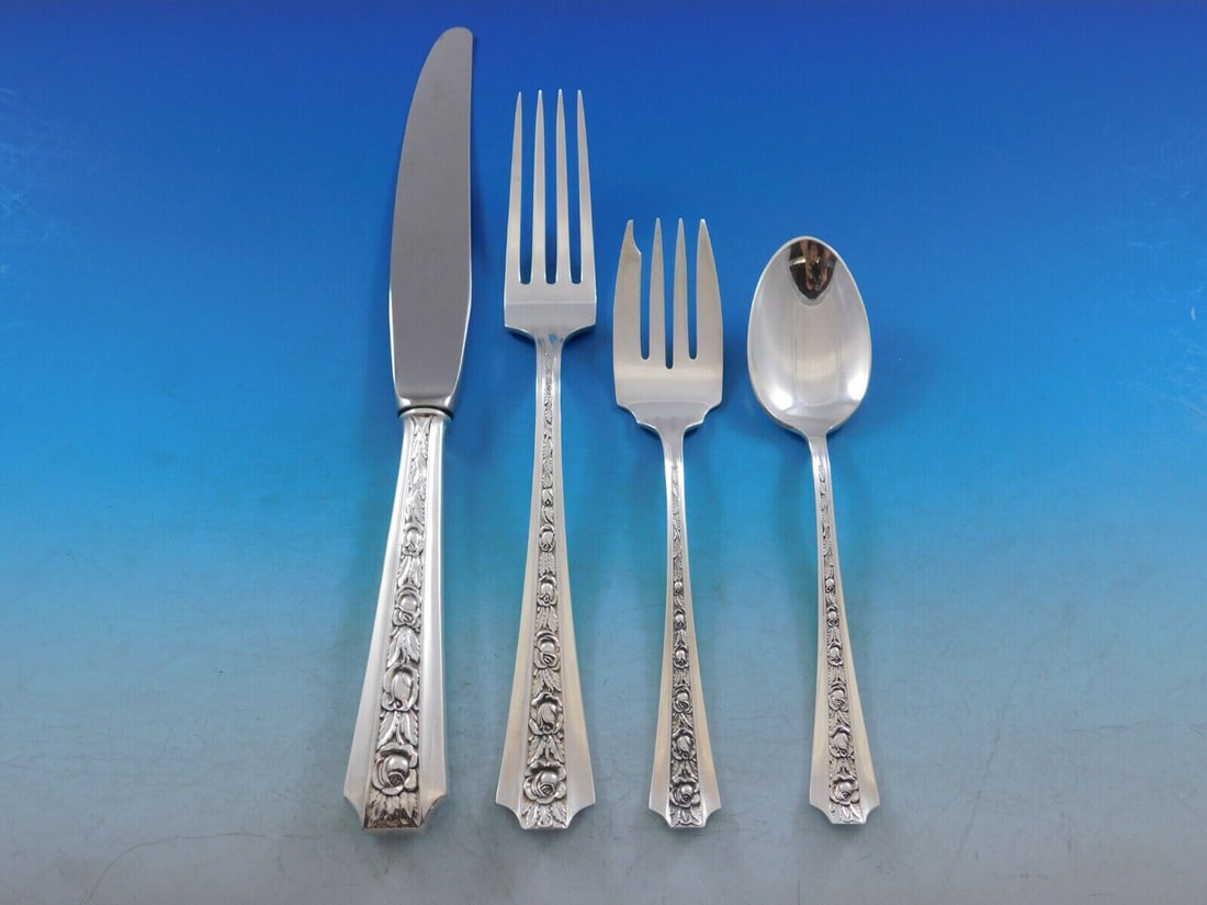 Frank Whiting Talisman Rose Sterling Silver 4-Piece Place Setting (1 of 3)