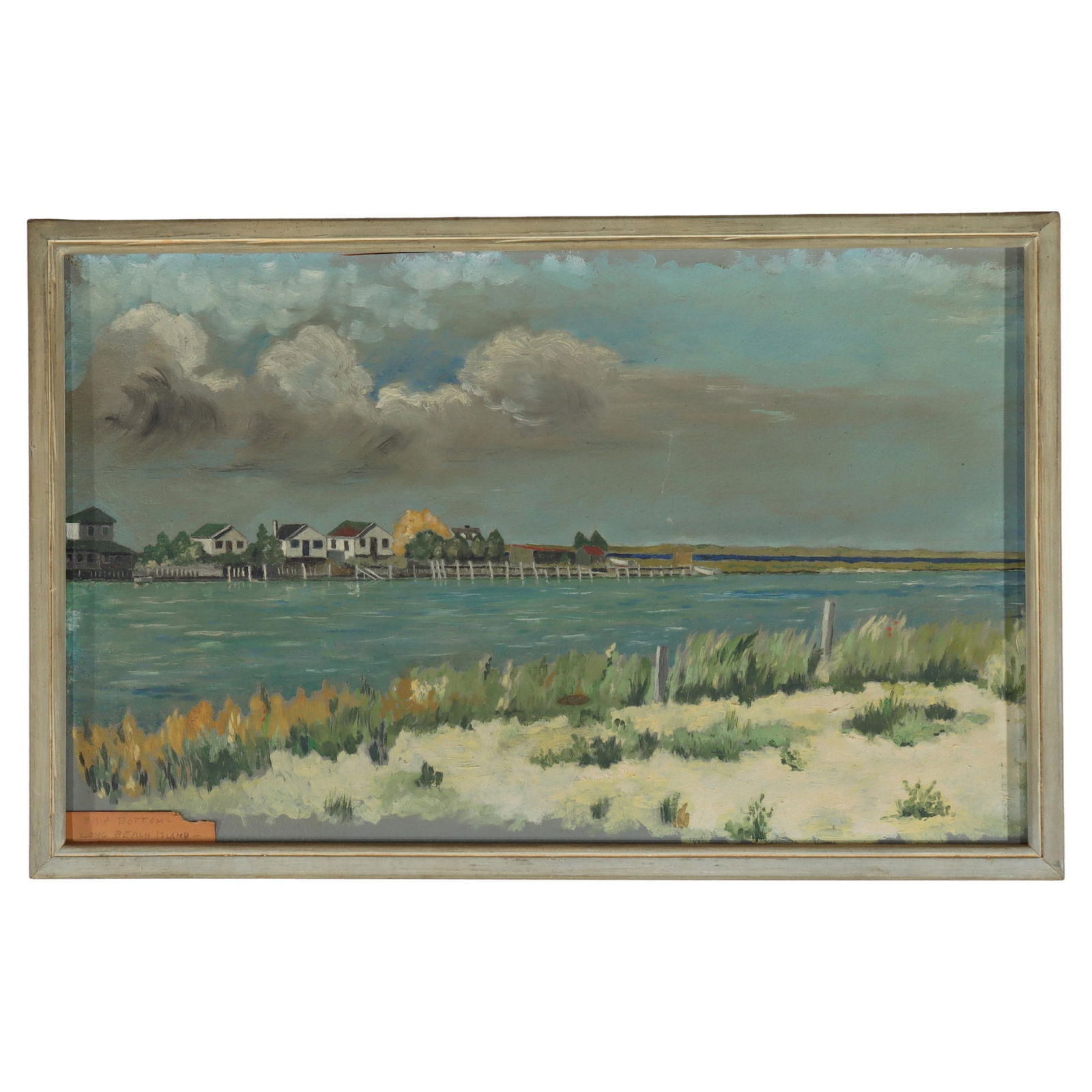 Vintage 1964 Long Beach Island Seascape Oil Painting on Board (1 of 10)