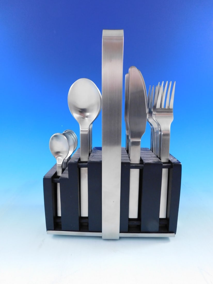 Carl Mertens Neo Country 24-Piece Stainless Steel Flatware Set with Caddy: Carl Mertens Neo Country 24-Piece Stainless Steel Flatware Set with Caddy Introducing the Neo Country Stainless Steel Flatware Set by Carl Mertens, a modern design that showcases innovation in table c