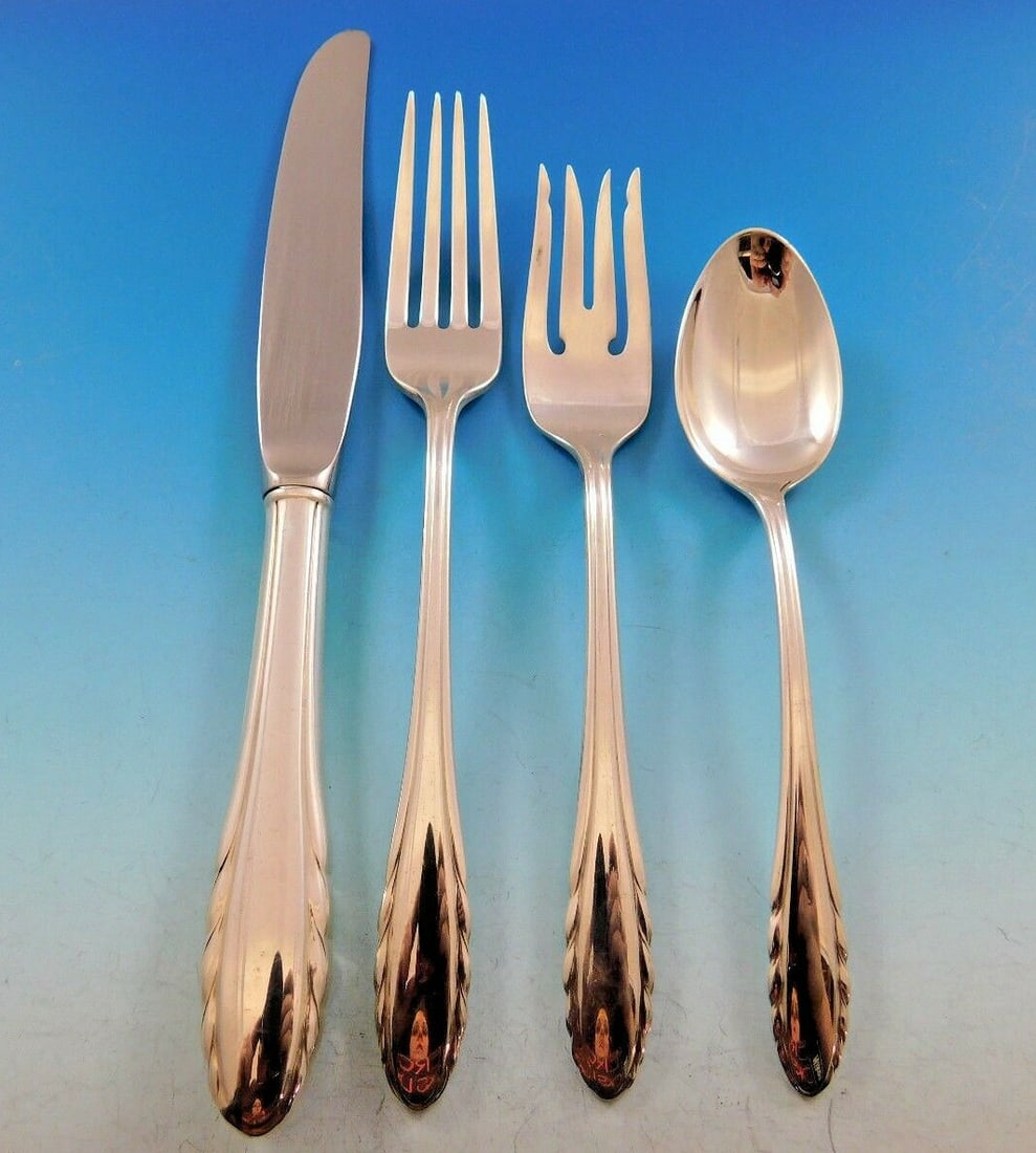 Gorham Lyric Sterling Silver Flatware Set for 6 - 24 Pieces with Caddy: Gorham Lyric Sterling Silver Flatware Set for 6 - 24 Pieces with Caddy Introducing the Lyric by Gorham Sterling Silver Flatware Service for 6, a 24-piece set that combines elegance and functionality.