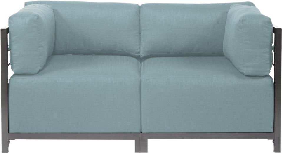 Howard Elliott Sterling Axis Blue Loveseat Contemporary Design (1 of 1)