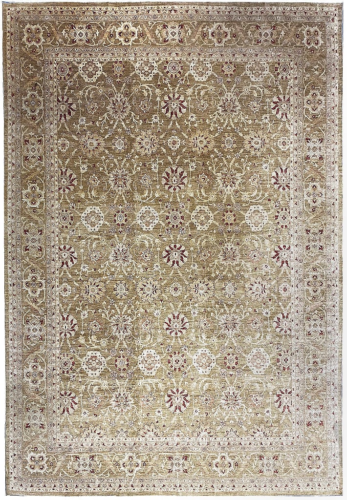 Sage Green Handmade Wool Transitional Ziglar Rug 15.4 x 20.10 ft (1 of 11)
