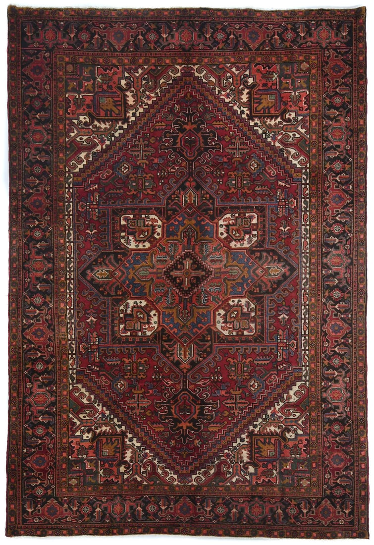 Vintage Floral Hand-Knotted Oriental Rug 7'9 x 10'11 Wool Carpet (1 of 12)