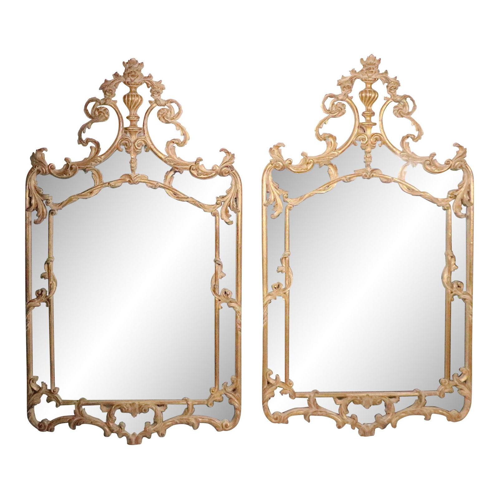 Pair of Italian Rococo Style Gilt Framed Mirrors 31.5 x 56 (1 of 10)