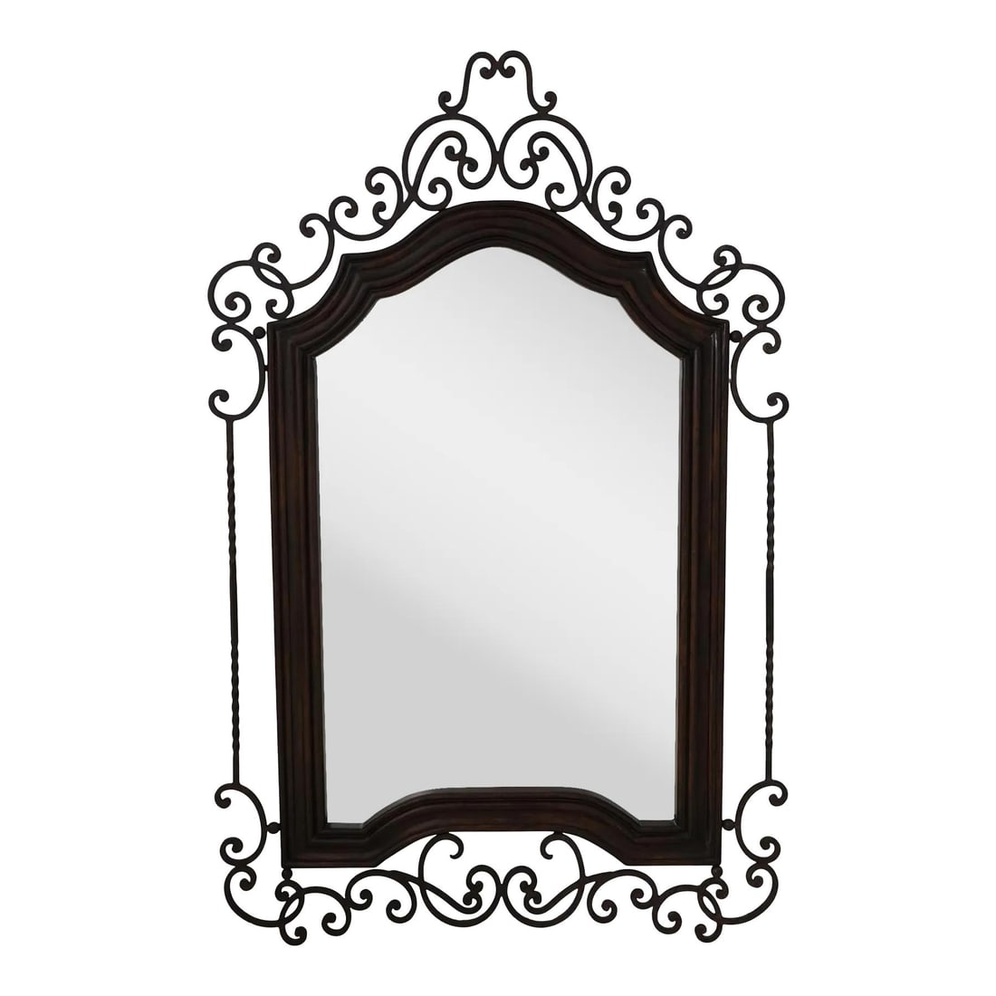 Large Continental Metal Frame Mirror with Walnut Finish 46 x 73 (1 of 10)