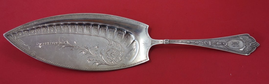 Schulz & Fischer Cleopatra Sterling Silver Fish Server 12" Monogrammed (1 of 1)