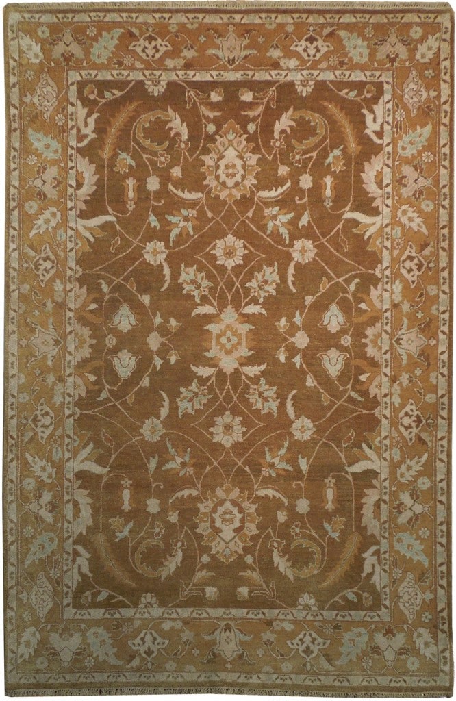 Handmade Agra Rug 5.10 x 8.9 in Army Brown (1 of 6)