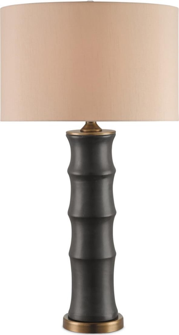 Currey Roark Brass Black Lamp 31.25 Contemporary Design: Currey Roark Brass Black Lamp 31.25 Contemporary Design Illuminate your space with this stylish black lamp featuring antique-style brass details. Designed with a contemporary aesthetic, this lamp comb