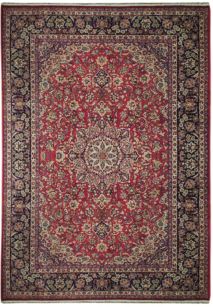 Handcrafted 9.8 x 14 Red Semi-Antique Persian Tabriz Area Rug (1 of 7)