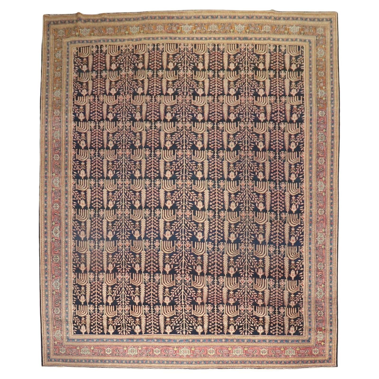 Zabihi Collection 1920s Antique Tabriz Willow Tree Rug Wool Hand-Knotted 10'1" x 14'6" (1 of 14)