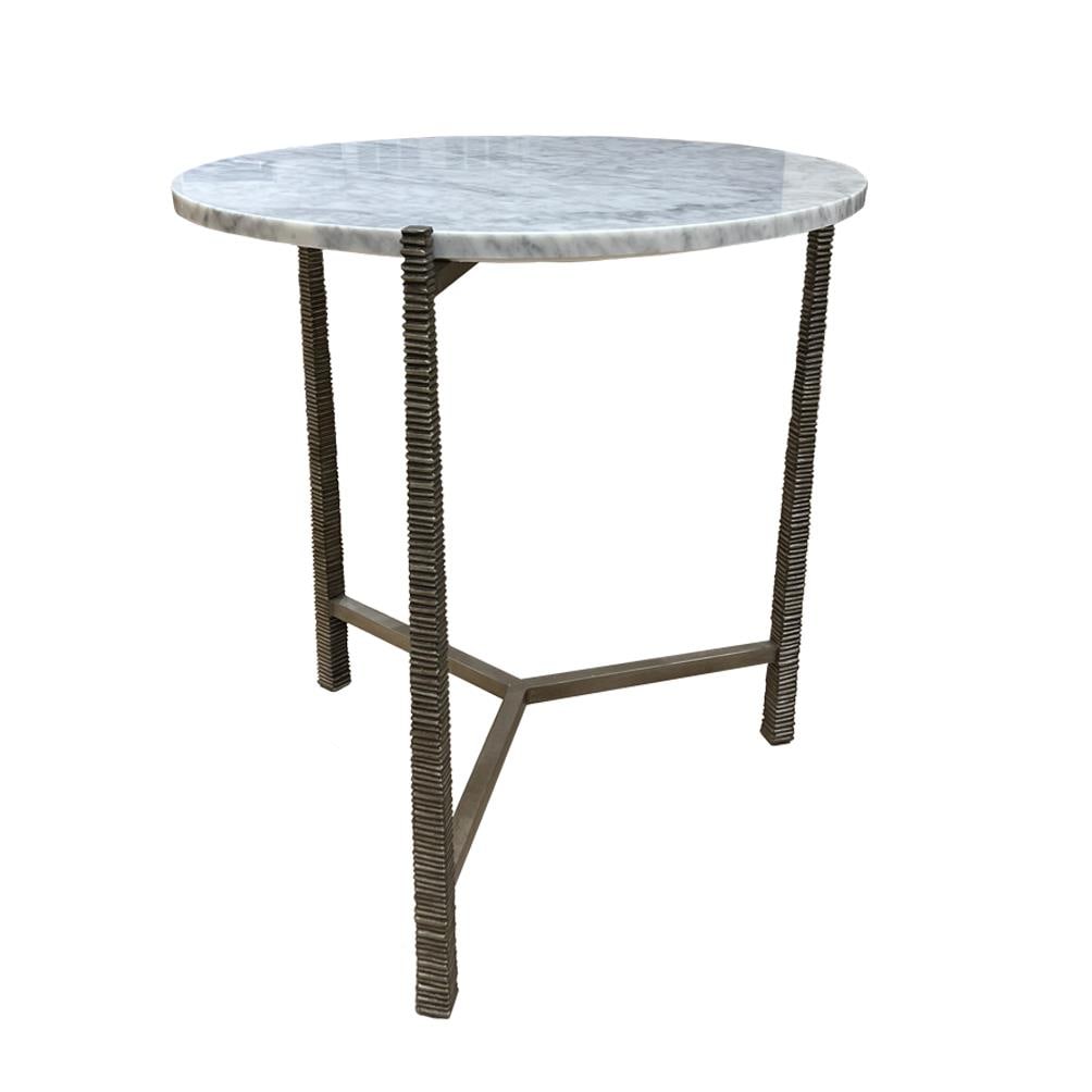 New Oliver Home Reston Silver Metal Side Table 26x26x26 (1 of 2)
