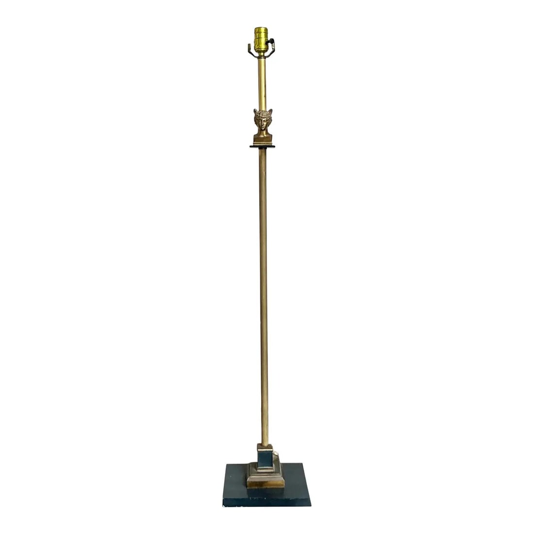 Hollywood Regency Floor Lamp with Mercury Bust on Fluted Column (1 of 6)