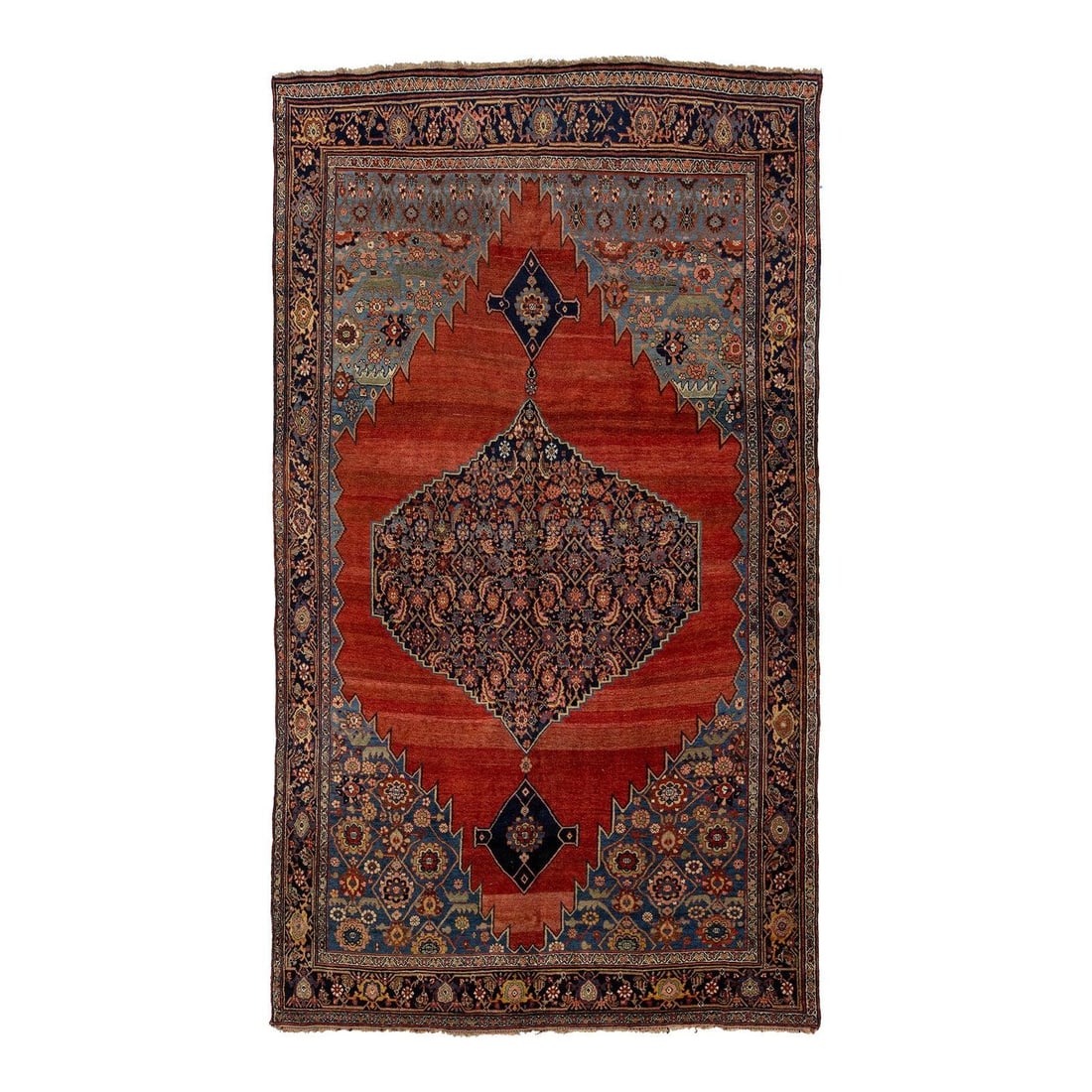 Antique Bidjar Persian Wool Rug 8' x 13'10' Handmade Red Blue (1 of 10)