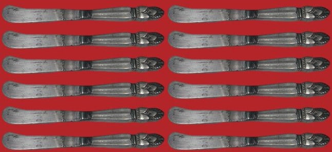 Frank Whiting Princess Ingrid Sterling Silver Butter Spreader Set 12pc: Frank Whiting Princess Ingrid Sterling Silver Butter Spreader Set 12pc This exquisite 12-piece butter spreader set features the elegant Princess Ingrid pattern by Frank Whiting. Each spreader measures