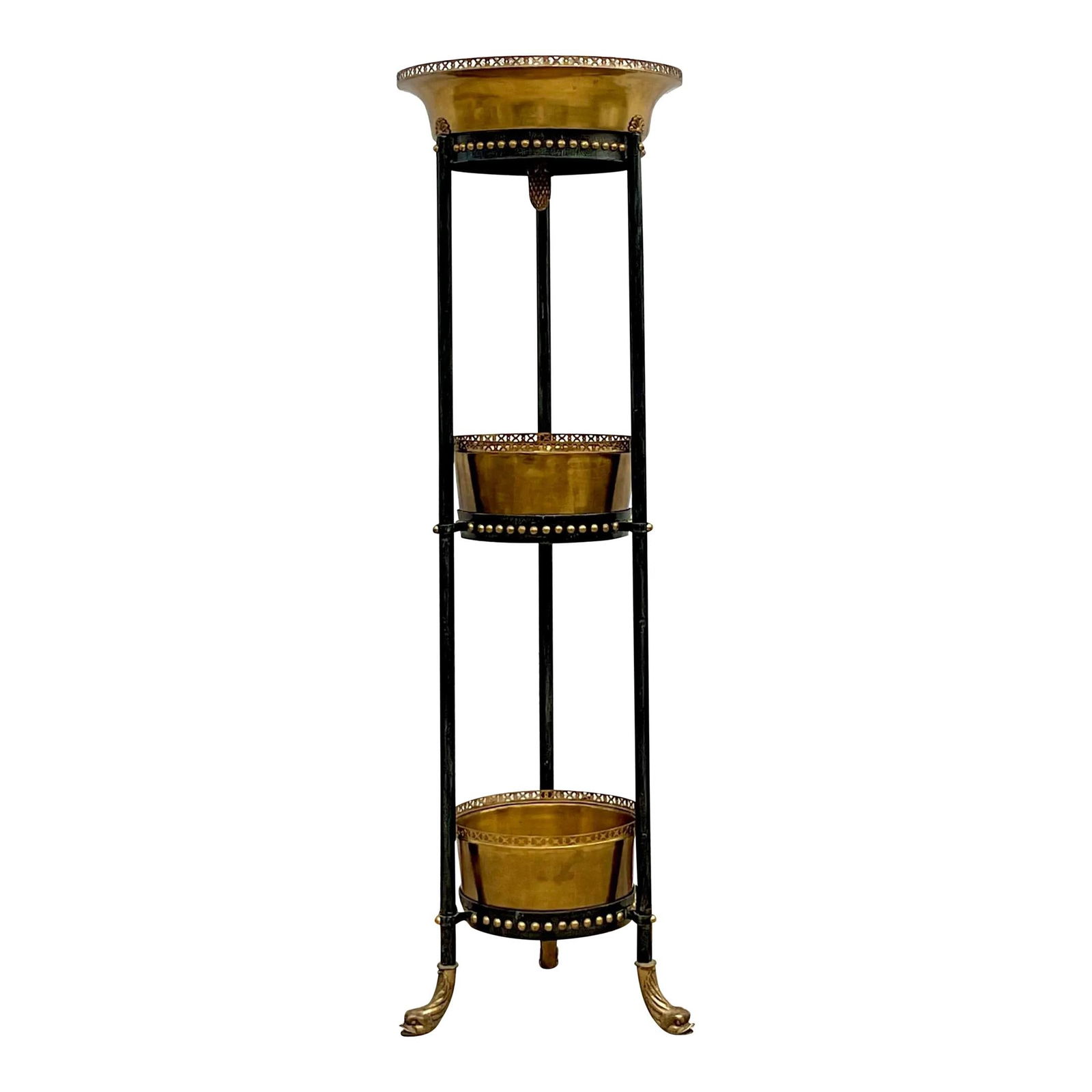 Theodore Alexander Vintage Regency Brass Tiered Jardiniere 65" (1 of 6)