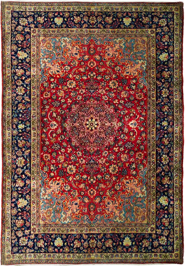 Handcrafted 9'10 x 12'5 Semi-Antique Persian Mashad Najafabad Rug: Handcrafted 9'10 x 12'5 Semi-Antique Persian Mashad Najafabad Rug Free continental US Shipping Enhance your living space with this exquisite 9' 10" x 12' 5" Semi-Antique Persian Mashad Najafabad Rug.