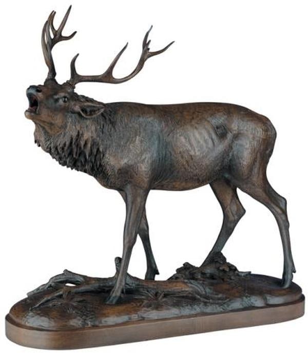 Hand-Cast Chocolate Resin Lodge Elk Sculpture 17 x 22 x 7 (1 of 1)