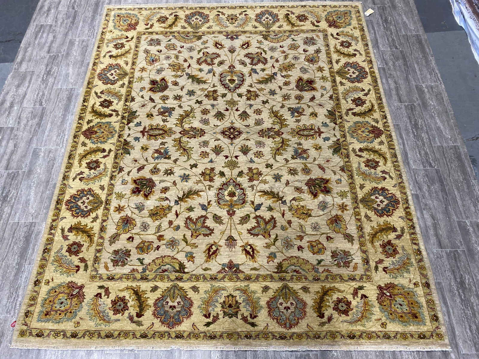 8.3 x 10 Handcrafted Agra Area Rug in Soft Pastels (1 of 2)