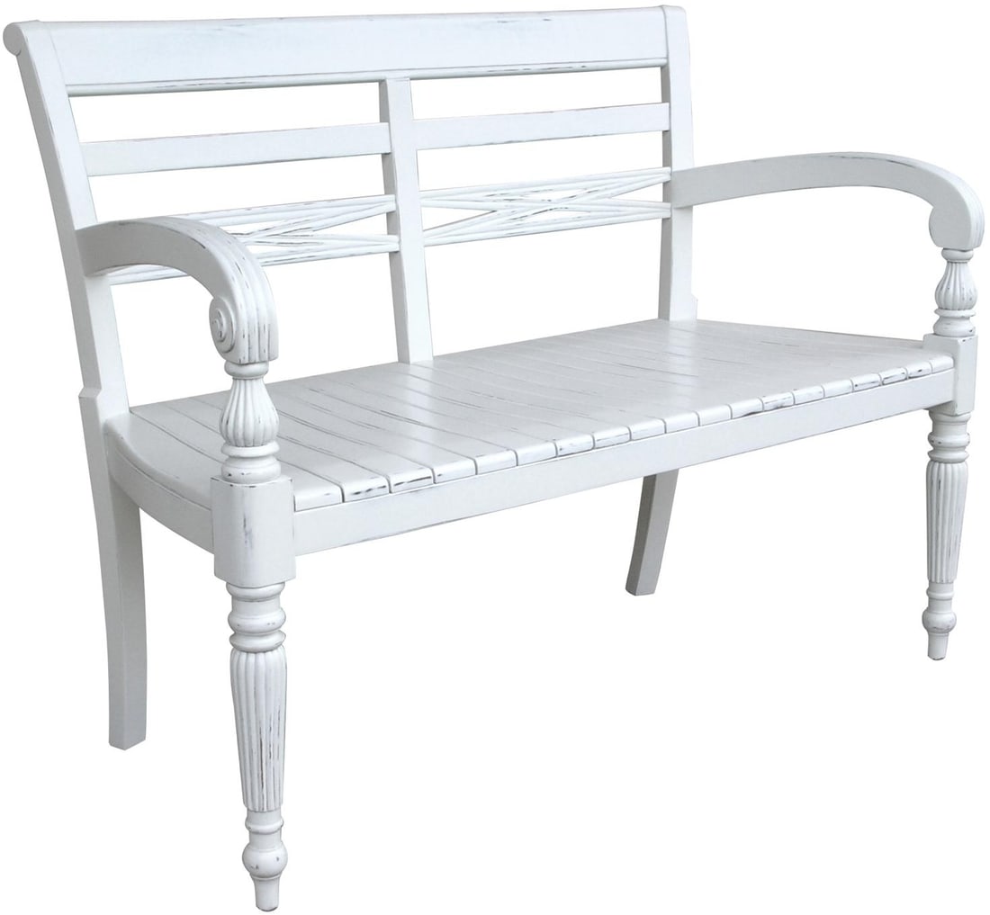 Trade Winds Raffles Mahogany Bench English Traditional Style (1 of 1)