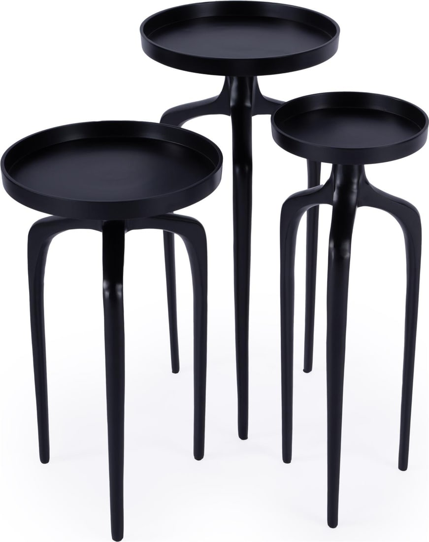 Butler Emilie Round Black Aluminum Outdoor Table (1 of 5)