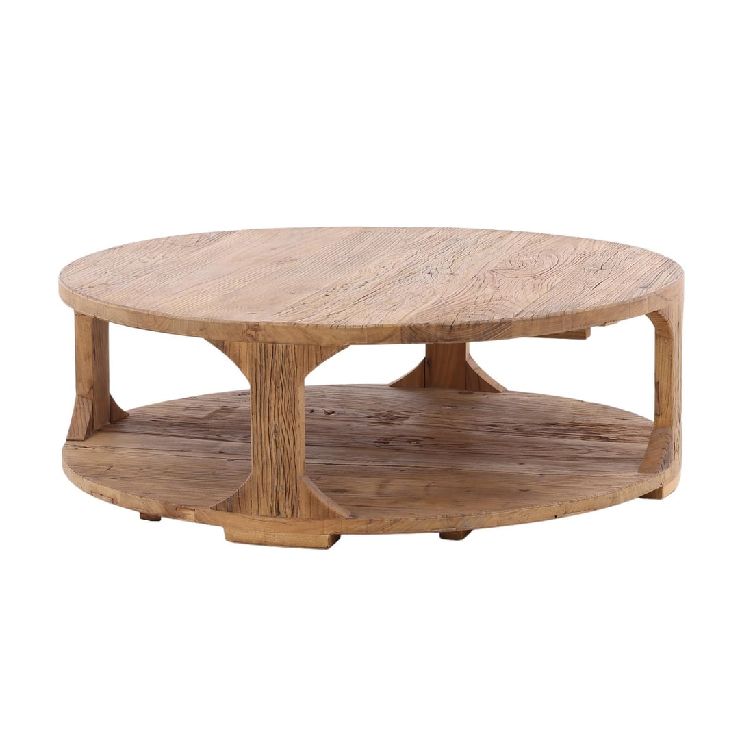 Emil Coffee Table Rustic Reclaimed Elm Natural Wood Finish 48" (1 of 3)