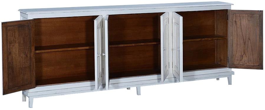 French Style Barrington Sideboard White Solid Mango: French Style Barrington Sideboard White Solid Mango Introducing the Antique Style White Barrington Sideboard, a beautifully crafted piece that embodies vintage elegance. This sideboard features a stun