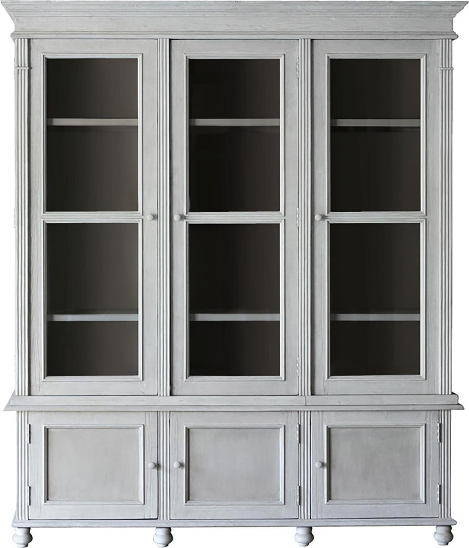 Reclaimed Pine Wood Collis Cabinet Light Gray Finish 91H 79W 20D: Reclaimed Pine Wood Collis Cabinet Light Gray Finish 91H 79W 20D This Light Gray Collis Cabinet is crafted from reclaimed pine wood, showcasing a unique and eco-friendly design. The cabinet features a