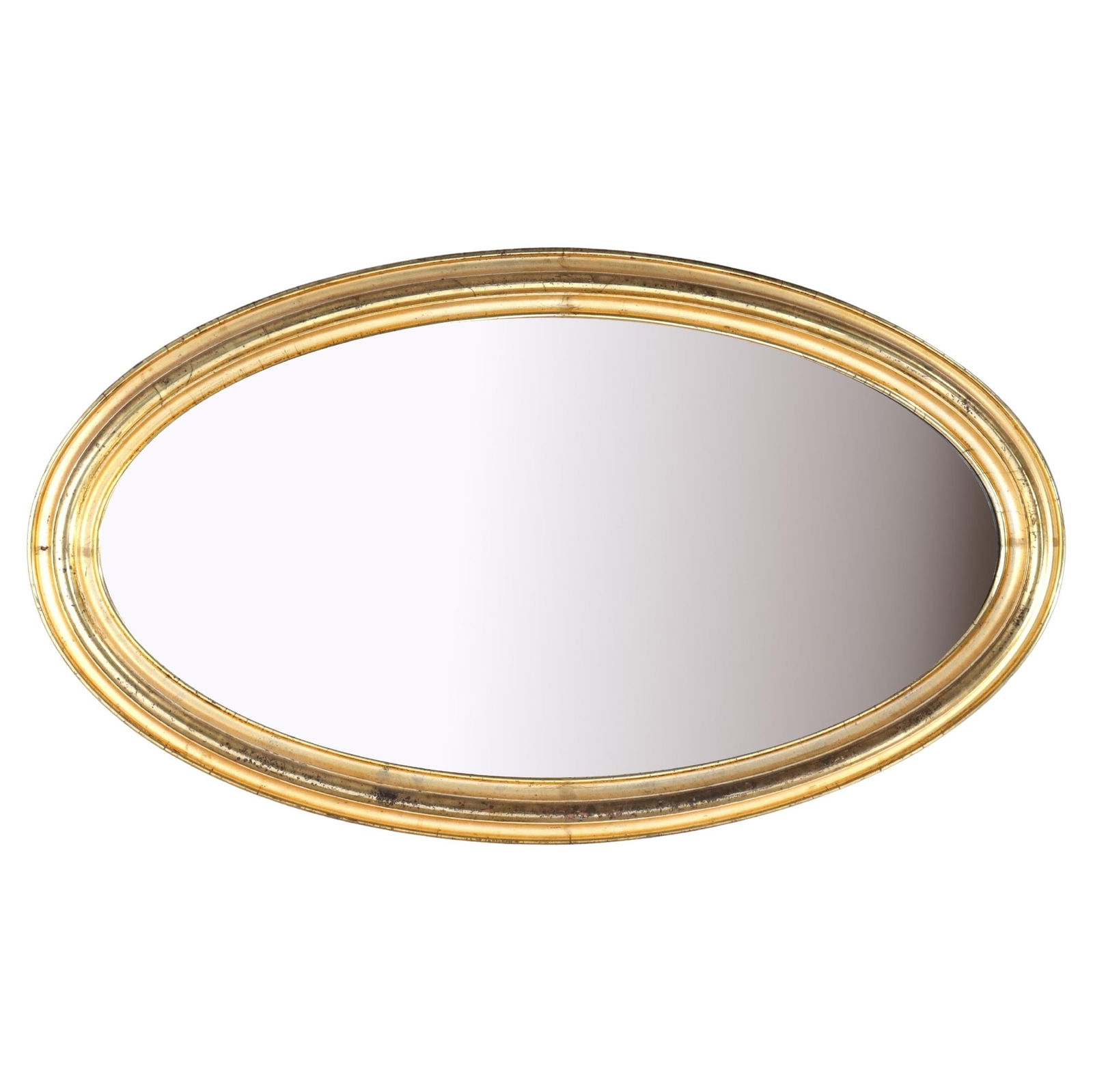 Federal Period Lemon Gilt Oval Wall Mirror C1830 25.75 x 45.25 (1 of 7)