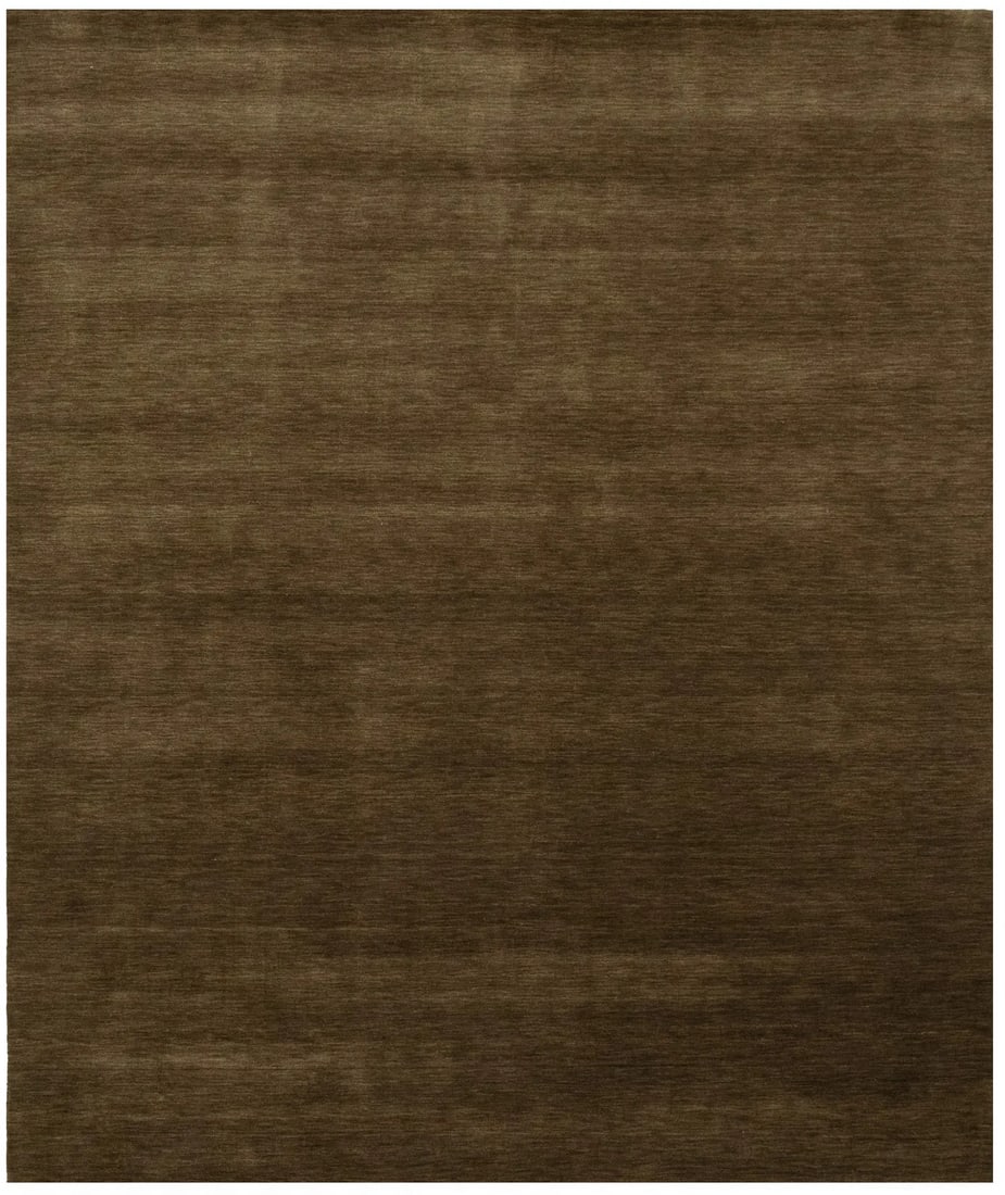 Hand-Loomed Wool Gabbeh Rug in Brown 8'2 x 9'10 Modern Area Carpet (1 of 11)