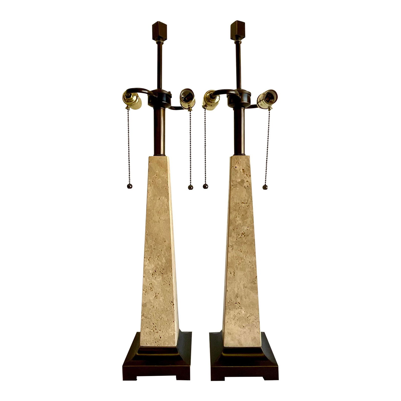 Chic Vintage Coastal Coquina Stone Table Lamps Pair (1 of 6)