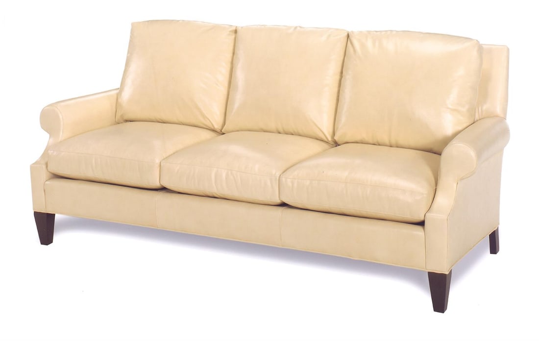 Elegant Timeless Cream Leather Sofa Hand-Crafted (1 of 3)