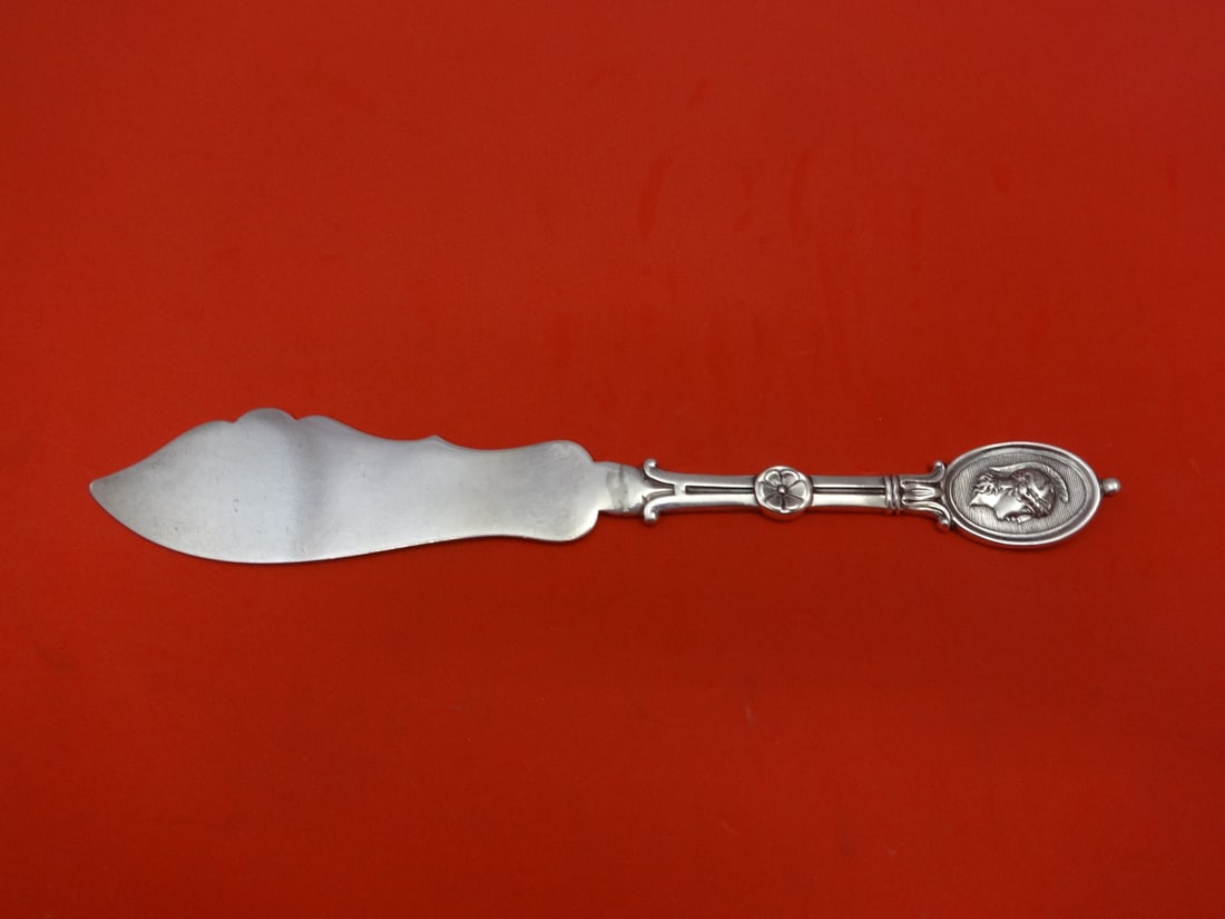 Wendt Sterling Silver Heraldic Fish Knife 7 5/8" Monogrammed (1 of 2)