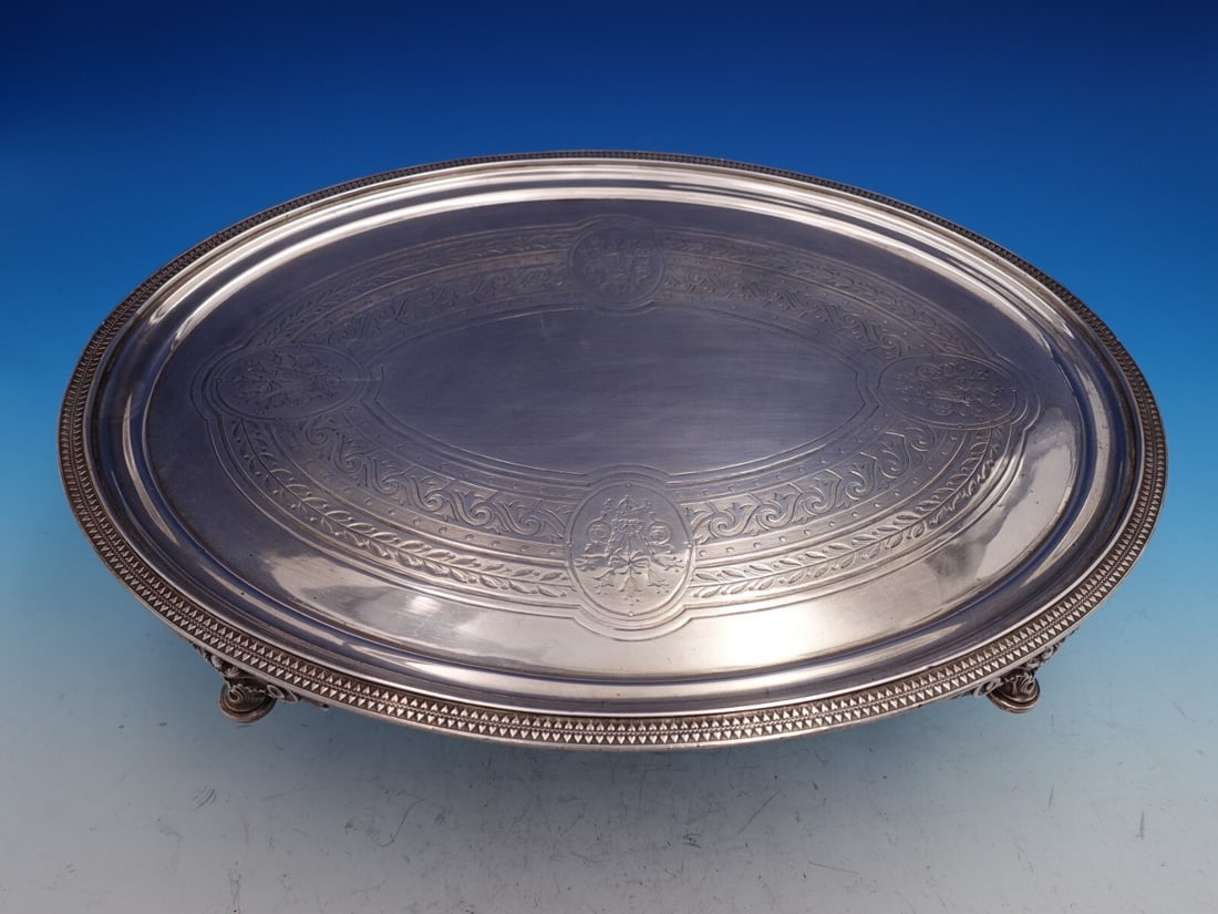 Tiffany & Co Beekman Sterling Silver Footed Serving Tray 16 x 12 (1 of 11)