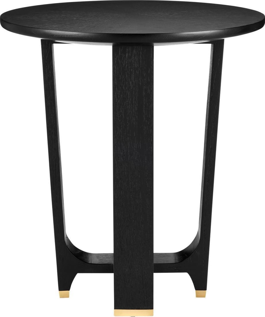Currey Blake Accent Table Matte Caviar Black Brass Finish (1 of 6)