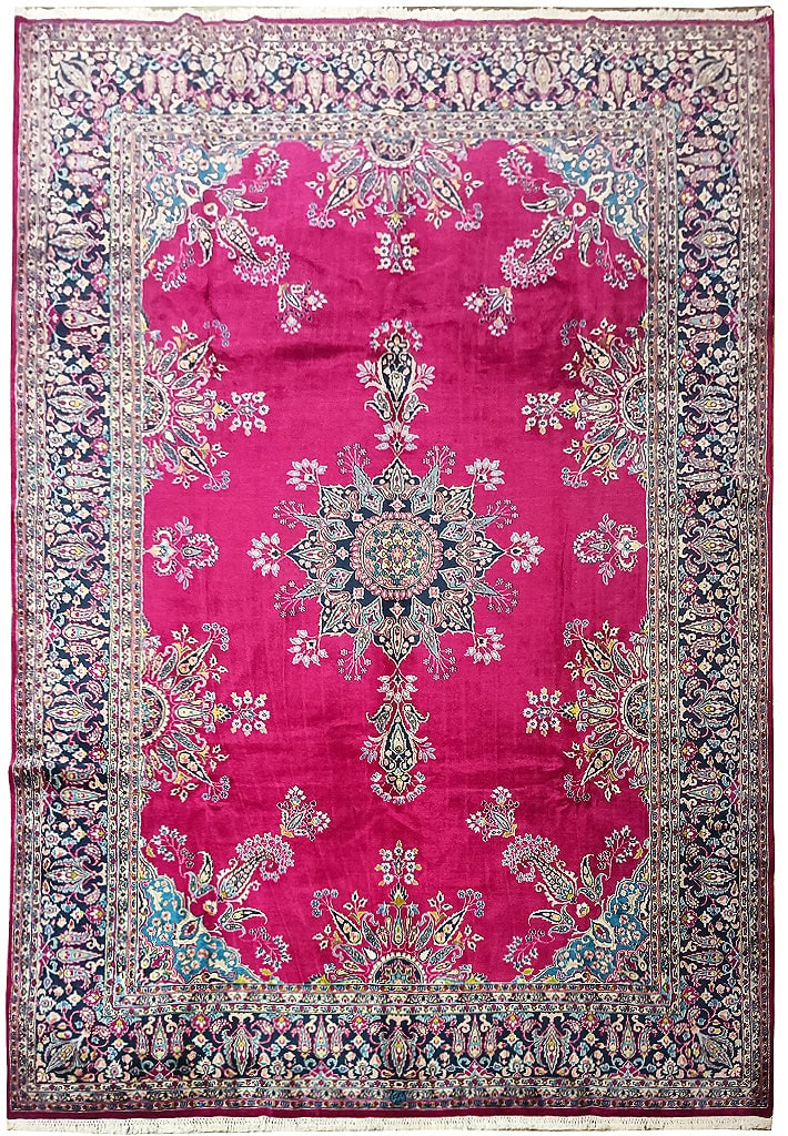 Handmade Persian Rug 8.6 x 12.9 Feet Soft Wool Floral Design (1 of 10)