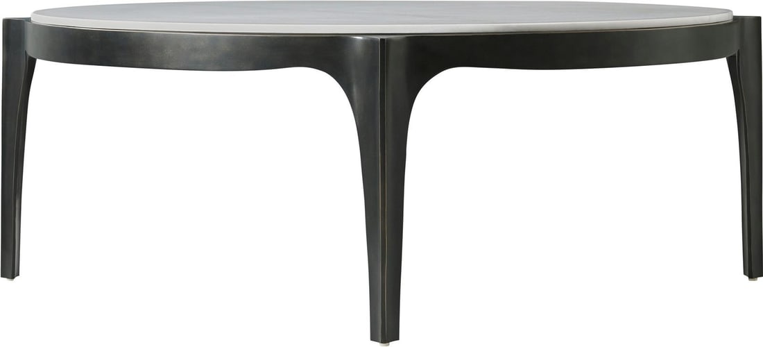 Theodore Alexander Round Cocktail Table Aluminum Marble Rome Collection (1 of 4)